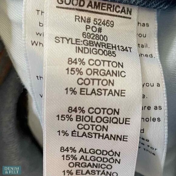 Good American Good Boy High Rise Distressed Straight Leg Jeans Blue Size 6/28 - Picture 7 of 8